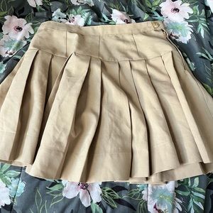 Pleated Khaki Skirt